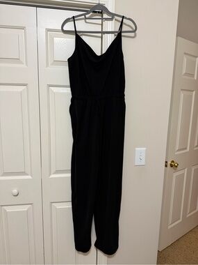 Gilli Black Cowl-Neck Spaghetti Strap Jumpsuit